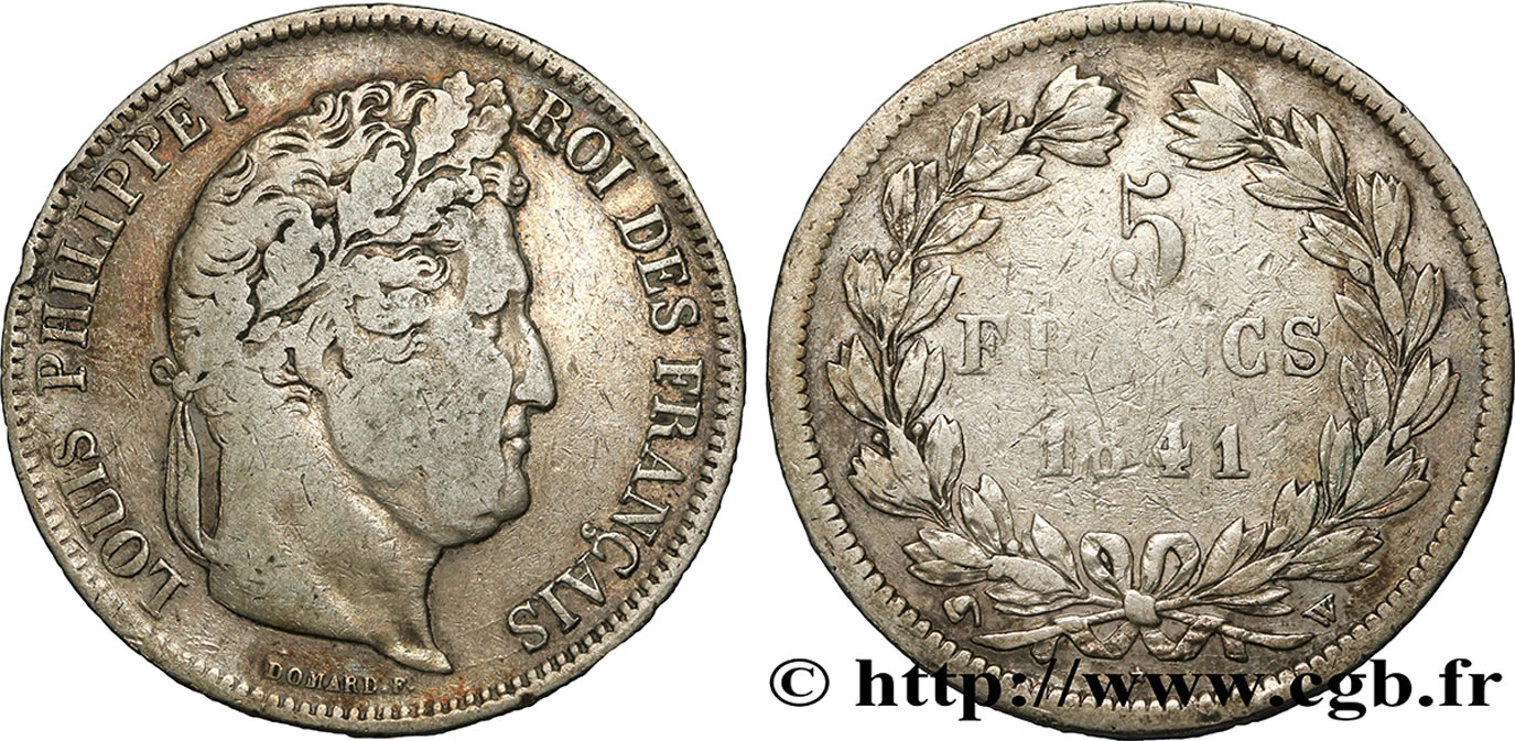 5 francs IIe type Domard 1841 Lille F.324/94 TB20 