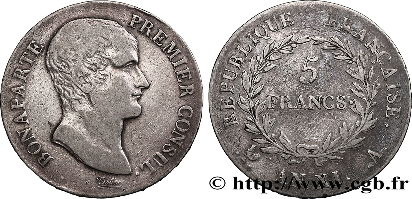 5 francs Bonaparte Premier Consul 1803 Paris F.301/1 VF35 