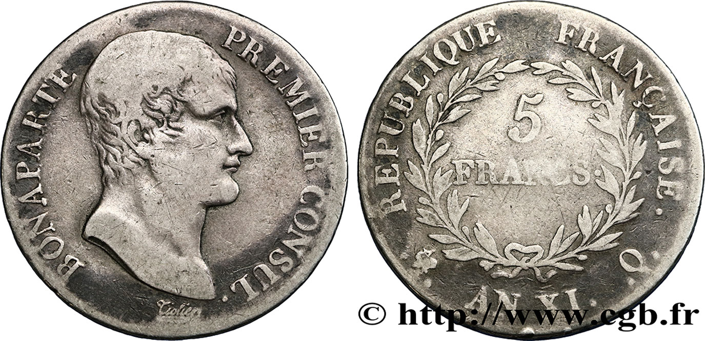 5 francs Bonaparte Premier Consul 1803 Perpignan F.301/7 TB30 