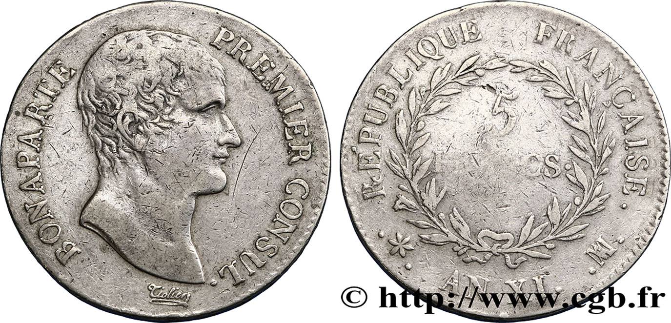 5 francs Bonaparte Premier Consul 1803 Marseille F.301/6 VF38 