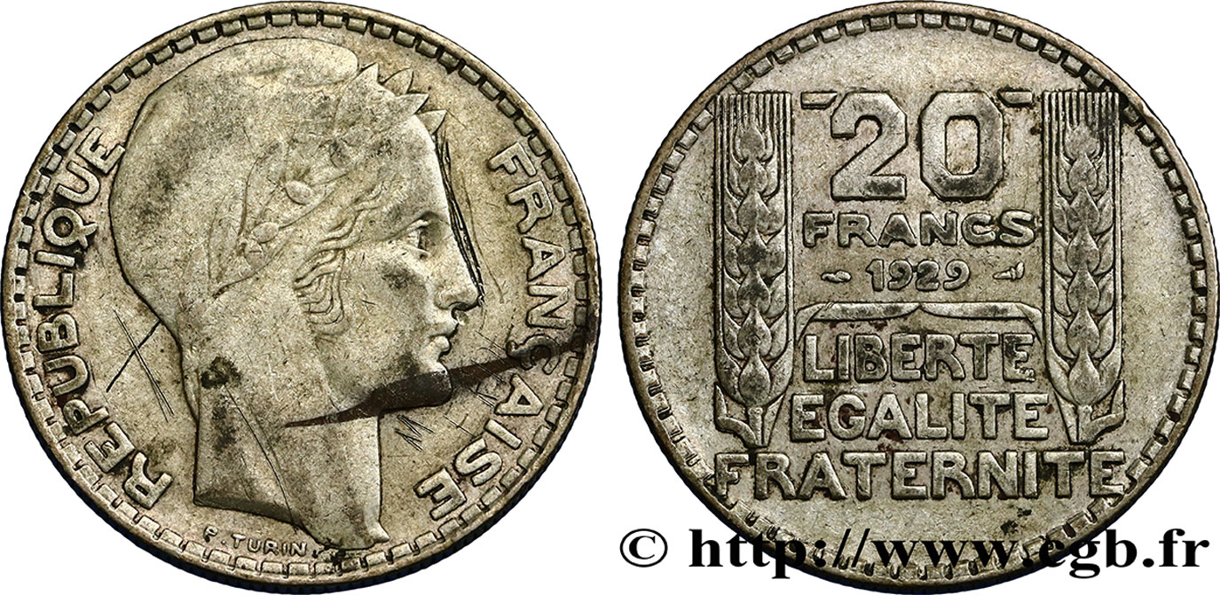 20 francs Turin 1929  F.400/2 TB25 