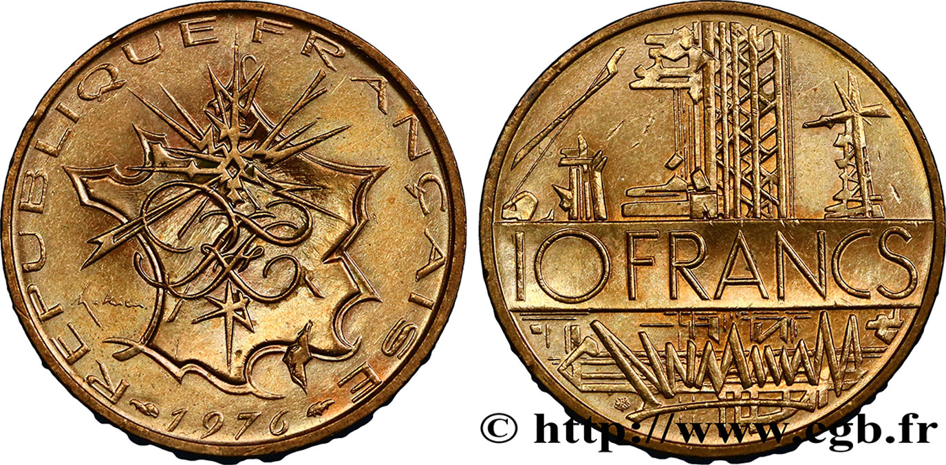 10 francs Mathieu 1976 Pessac F.365/4 MS63 