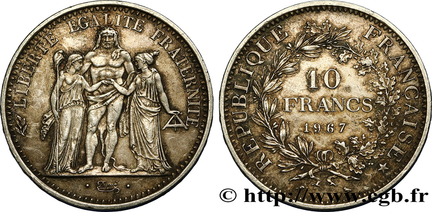 10 francs Hercule 1967  F.364/5 TTB 