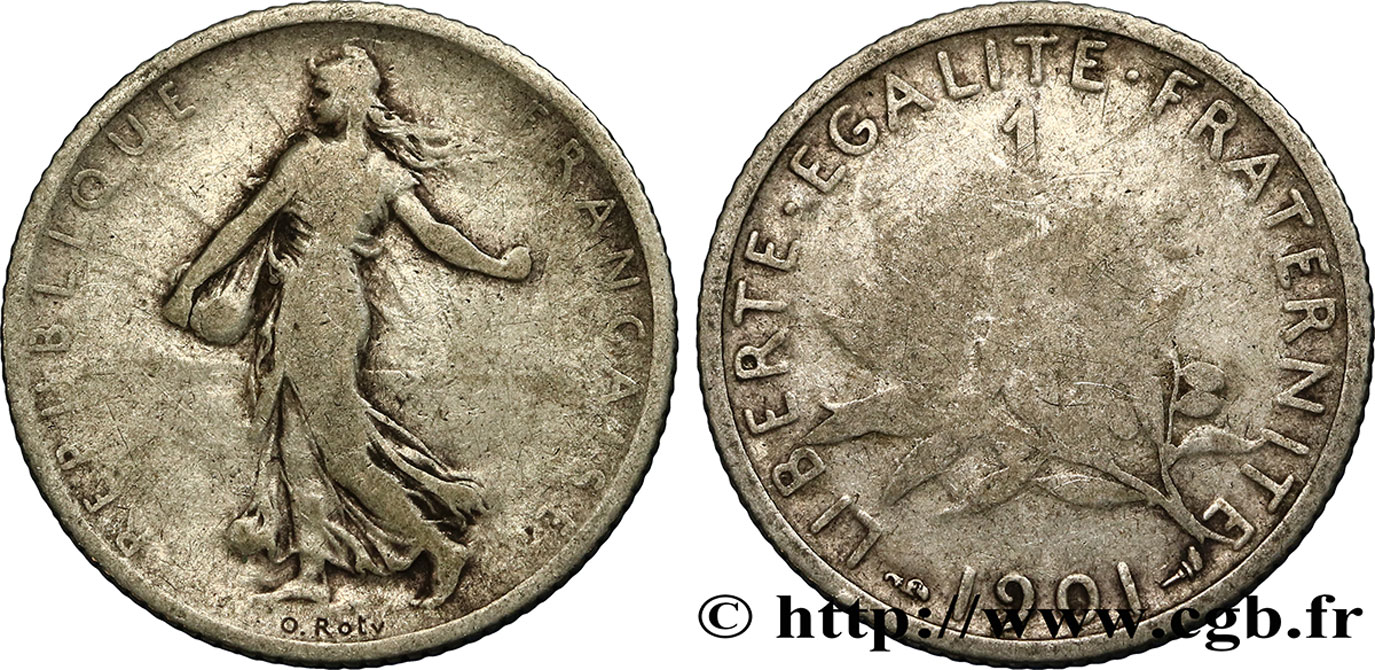 1 franc Semeuse 1901 Paris F.217/6 BC15 
