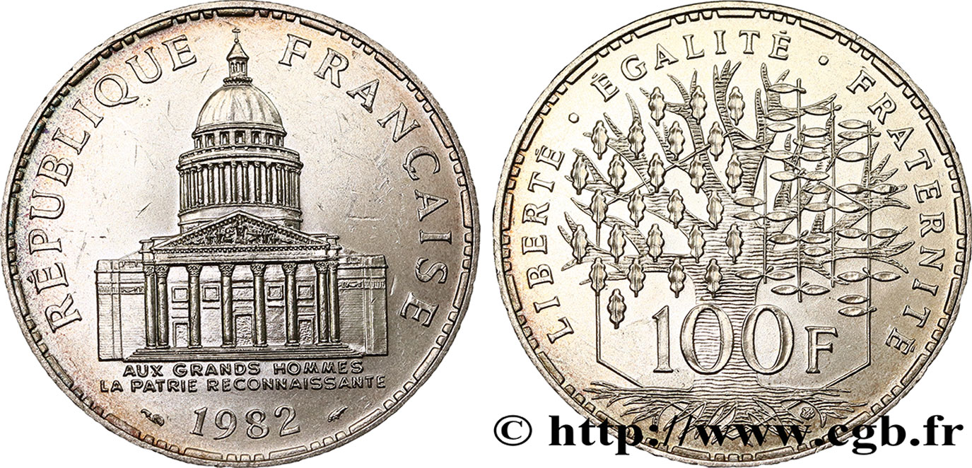 100 francs Panthéon 1982  F.451/2 SUP55 