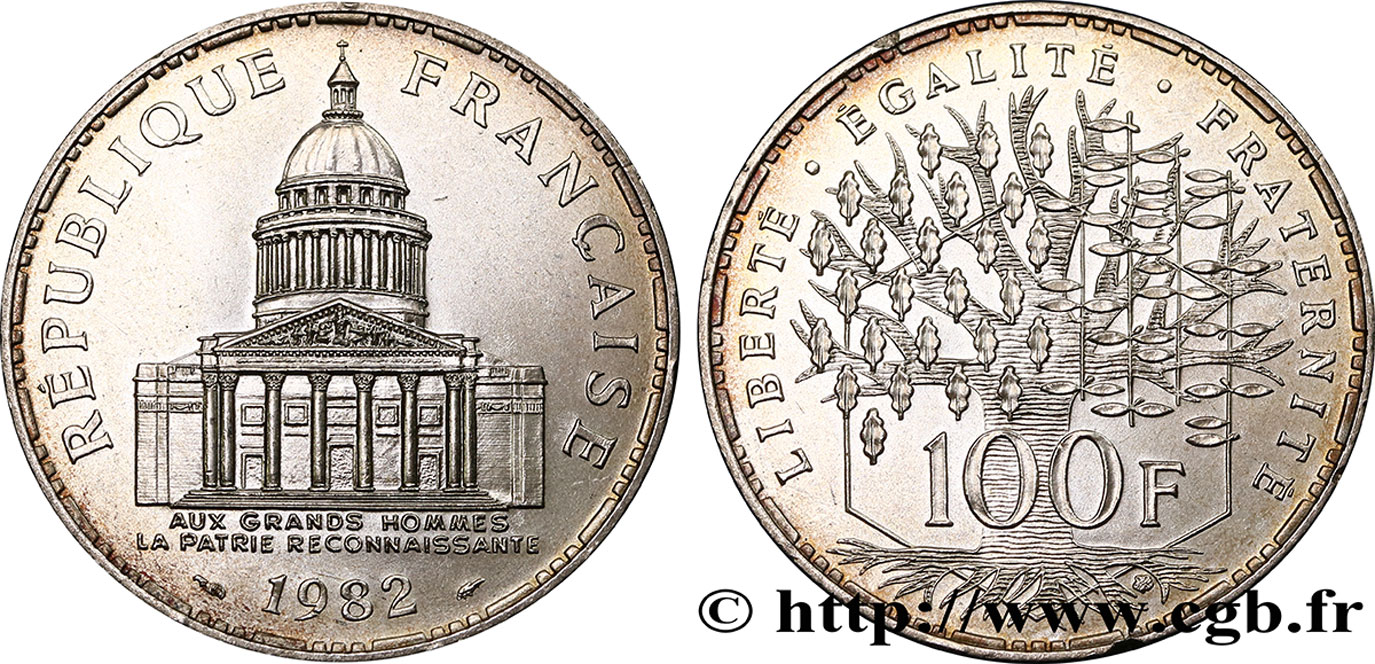 100 francs Panthéon 1982  F.451/2 SUP55 