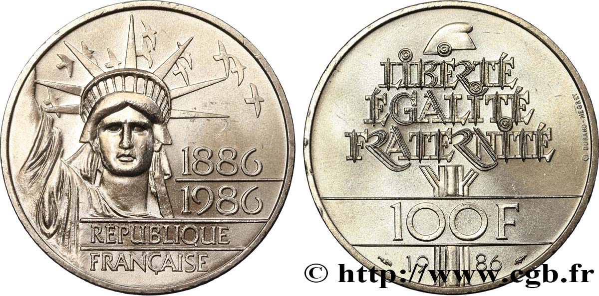 100 francs Liberté (Statue de la) 1986  F.454/2 AU55 