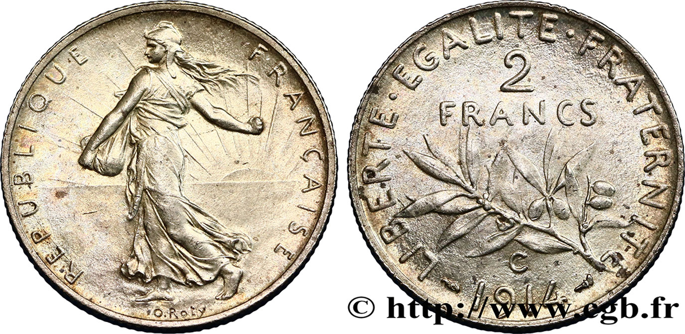 2 francs Semeuse 1914 Castelsarrasin F.266/16 EBC55 
