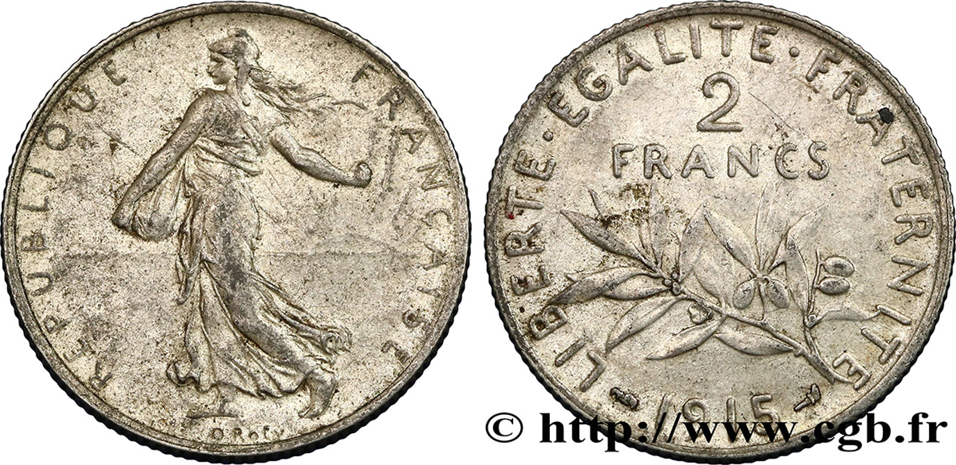 2 francs Semeuse 1915  F.266/17 SS45 