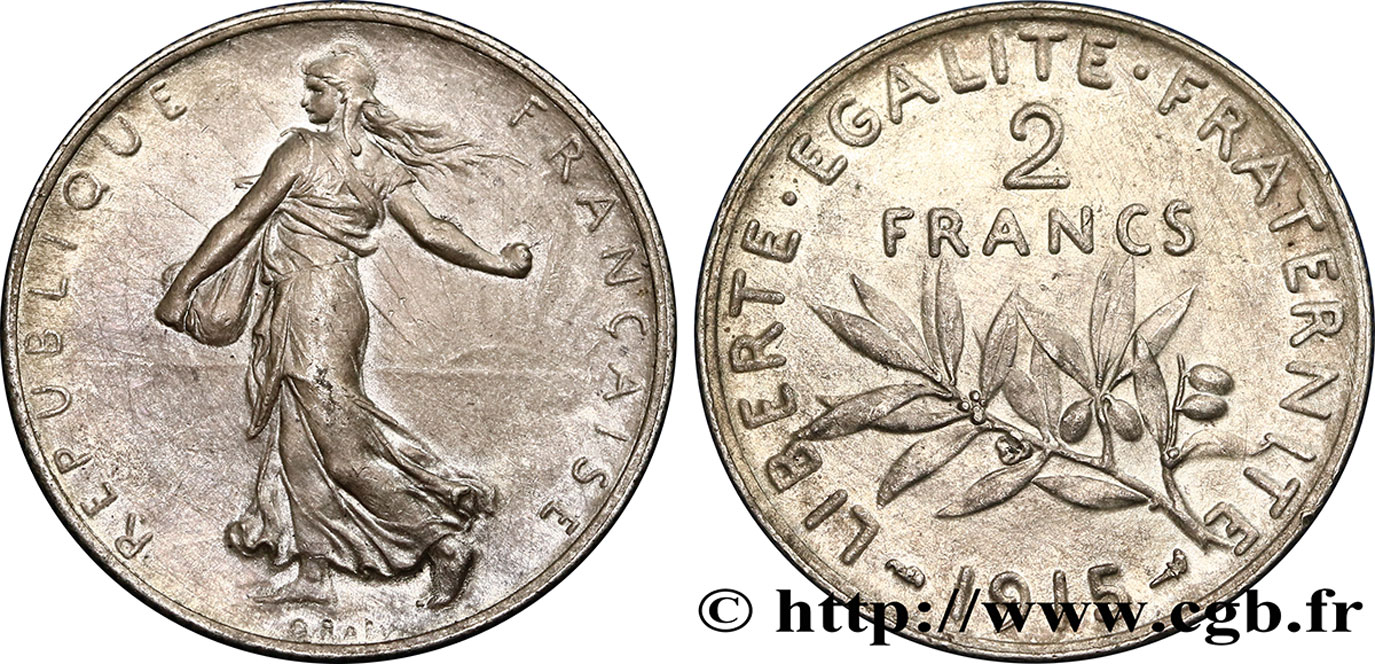 2 francs Semeuse 1915  F.266/17 SUP55 