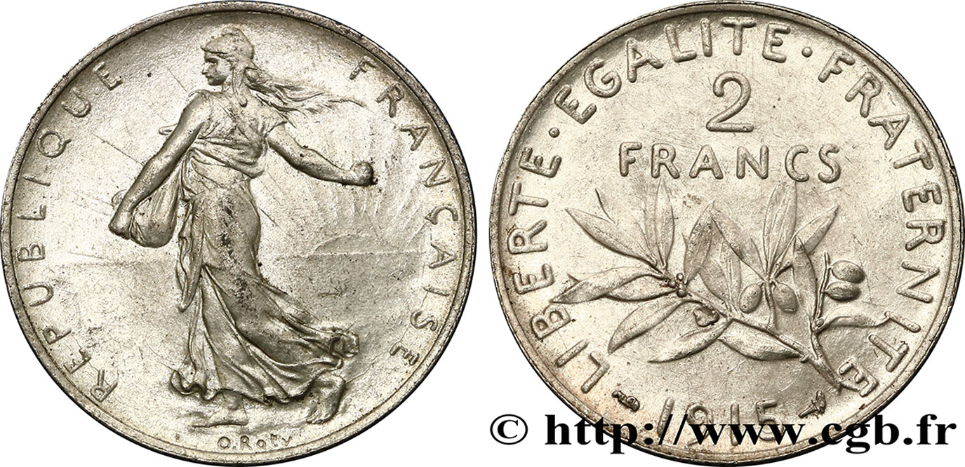 2 francs Semeuse 1915  F.266/17 SPL55 