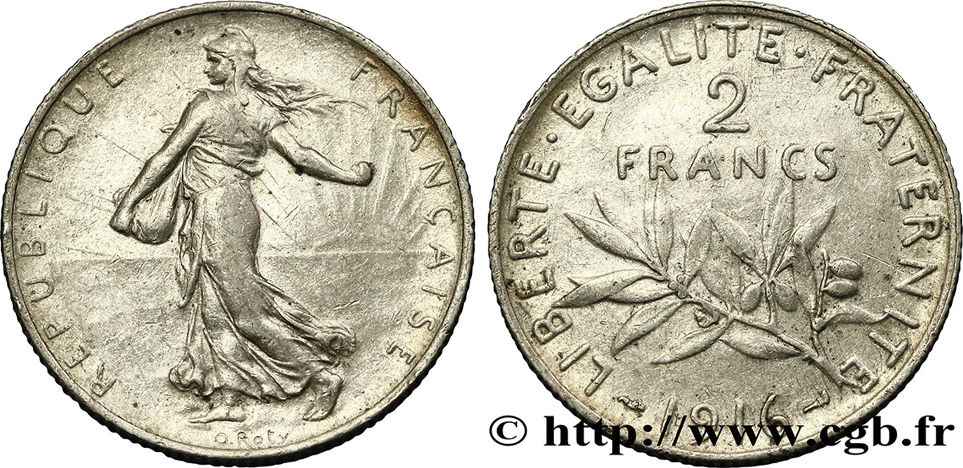 2 francs Semeuse 1916  F.266/18 MBC42 