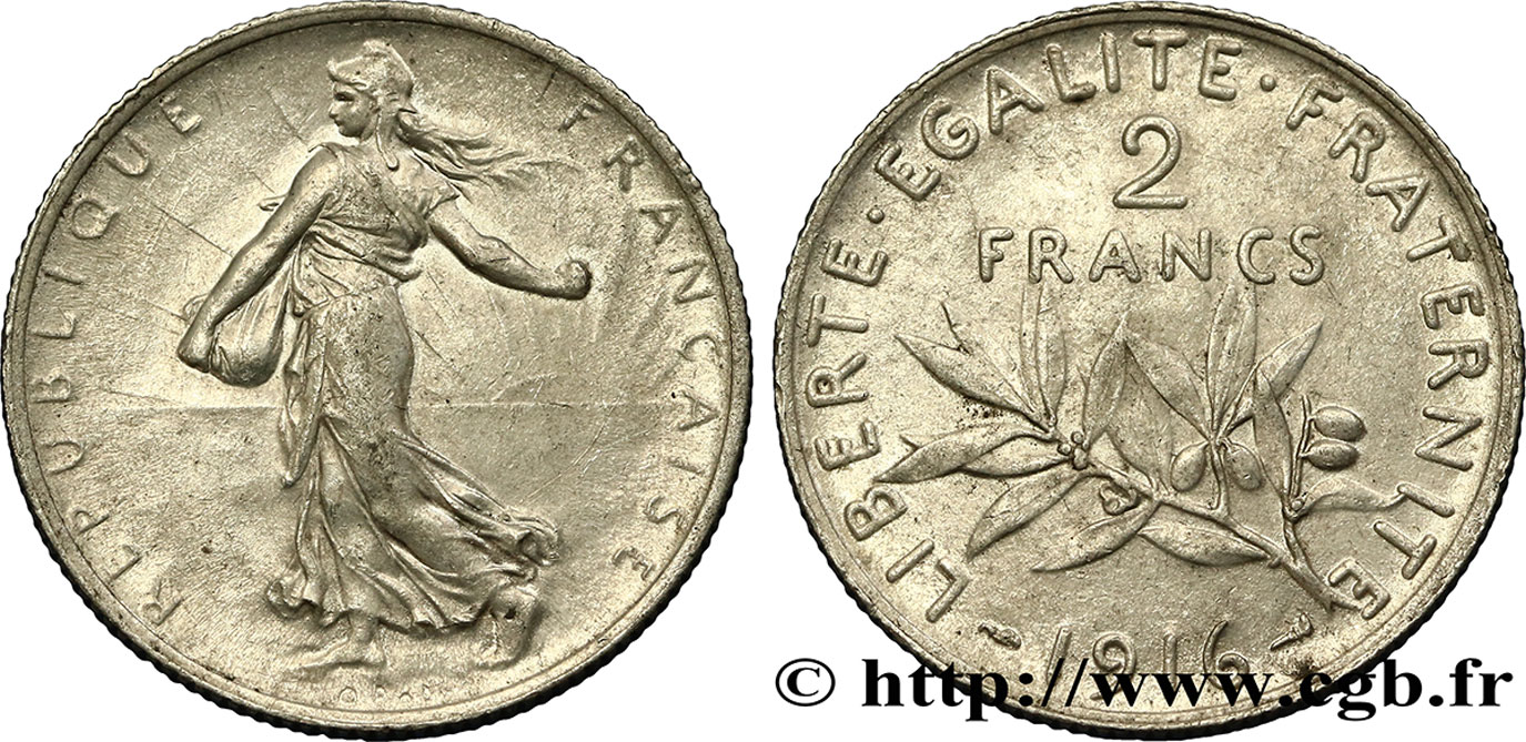 2 francs Semeuse 1916  F.266/18 TTB45 