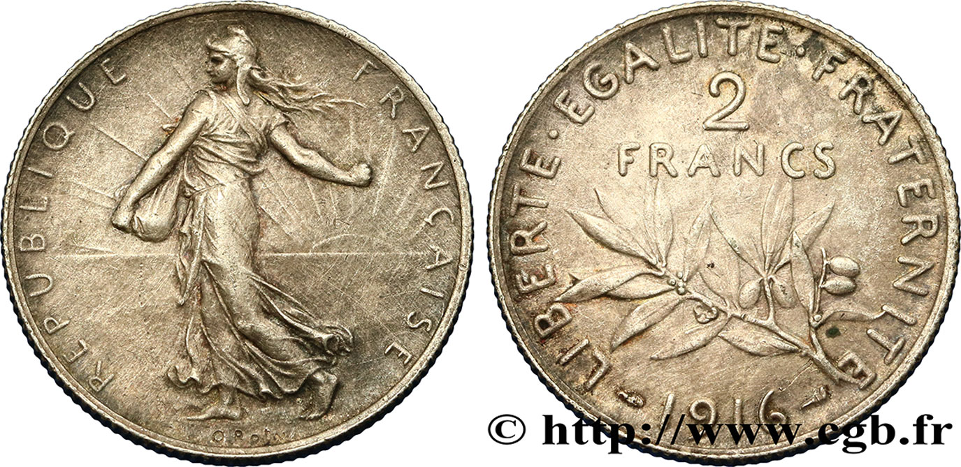 2 francs Semeuse 1916  F.266/18 BB45 