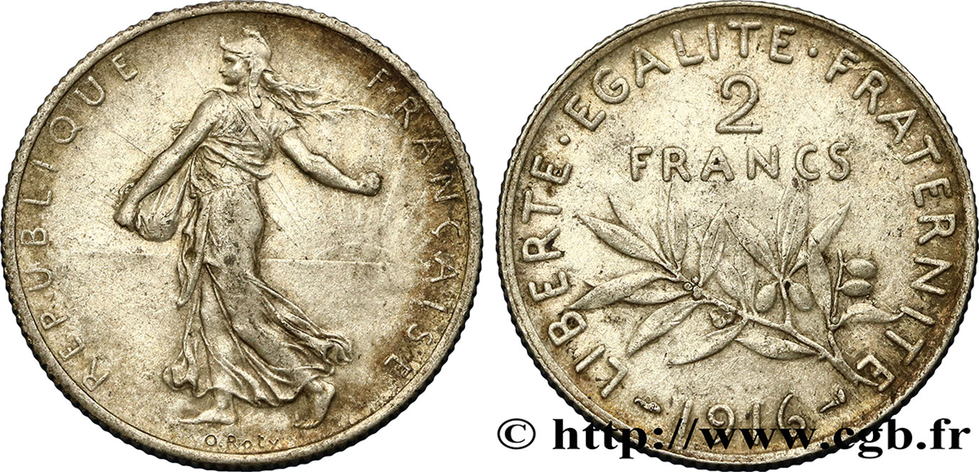 2 francs Semeuse 1916  F.266/18 TTB50 