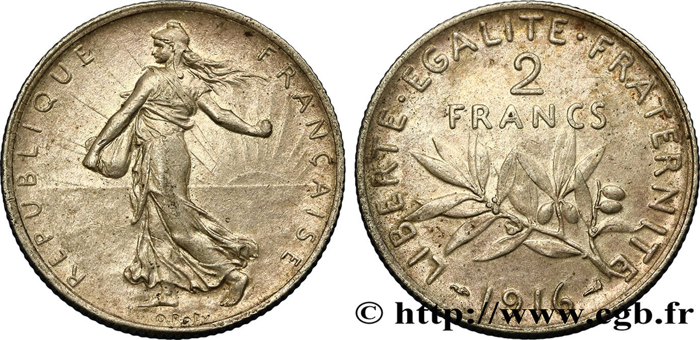 2 francs Semeuse 1916  F.266/18 TTB50 