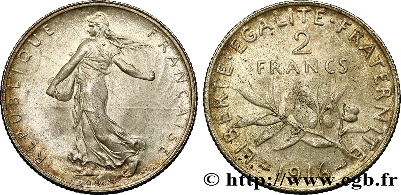 2 francs Semeuse 1916  F.266/18 SUP55 