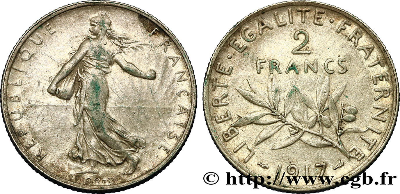 2 francs Semeuse 1917  F.266/19 TTB45 