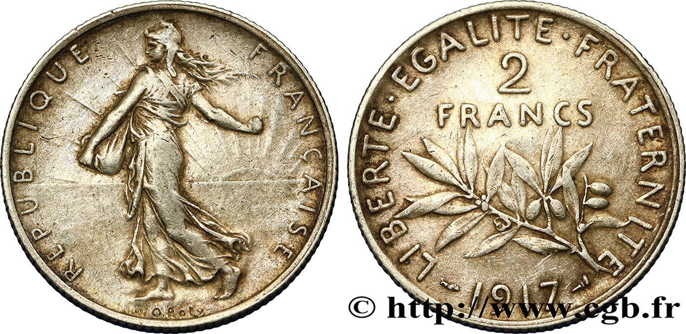 2 francs Semeuse 1917  F.266/19 TTB45 
