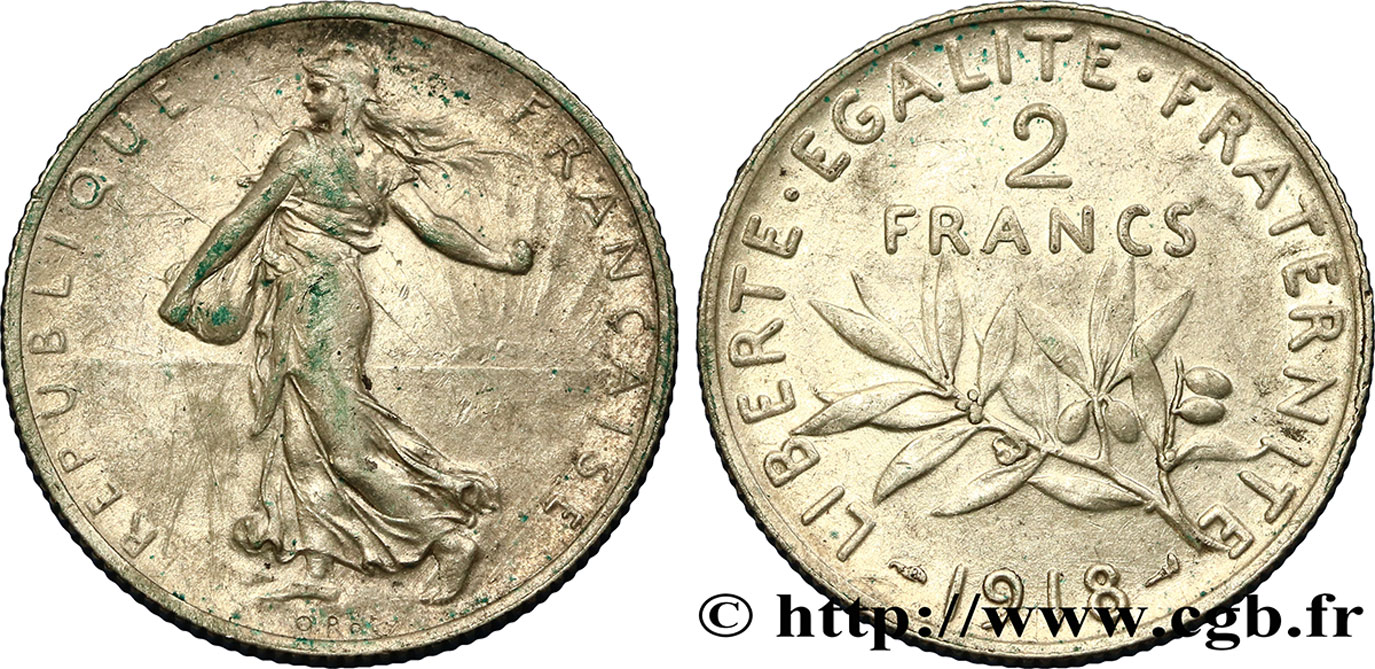 2 francs Semeuse 1918  F.266/20 TTB40 