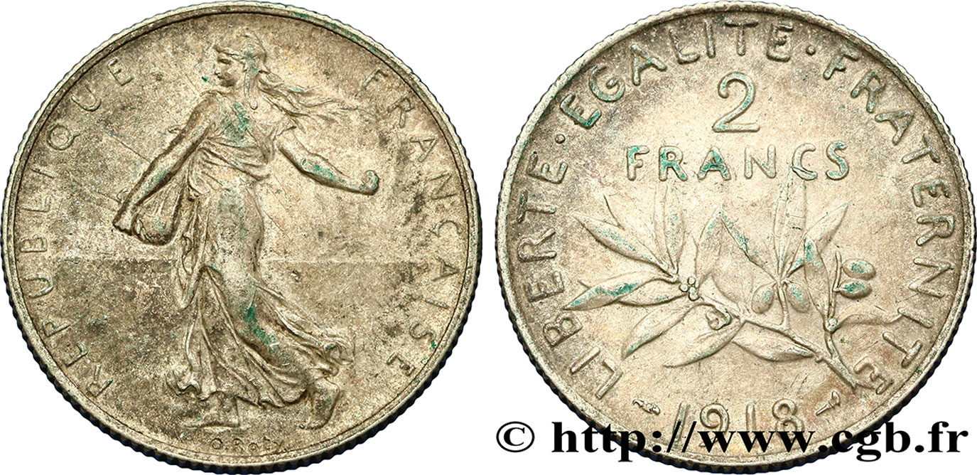 2 francs Semeuse 1918  F.266/20 TTB45 
