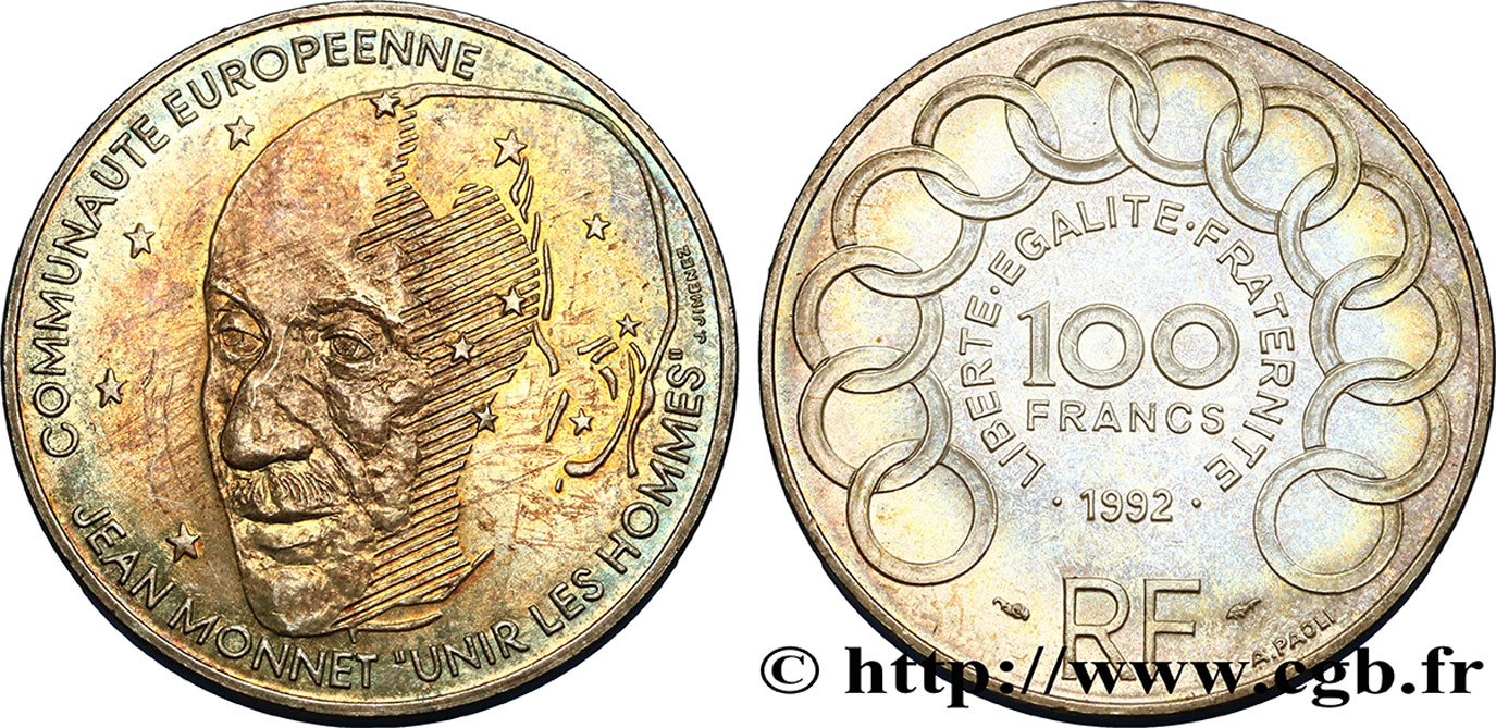 100 francs Jean Monnet 1992  F.460/2 SUP 