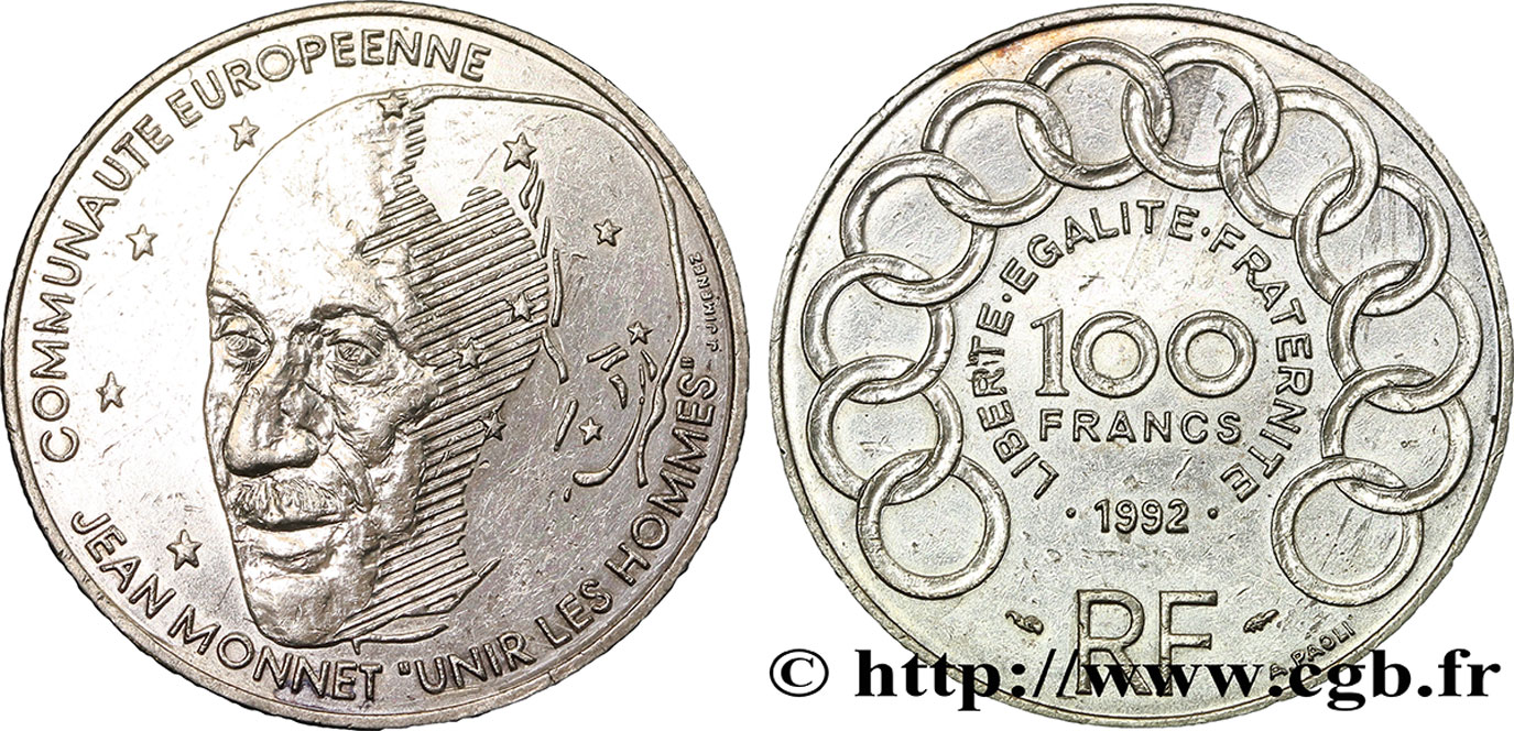 100 francs Jean Monnet 1992  F.460/2 TTB45 
