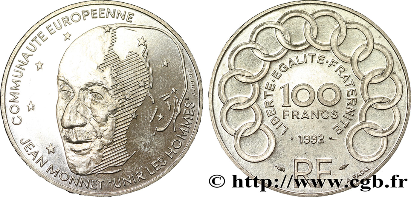 100 francs Jean Monnet 1992  F.460/2 SUP 