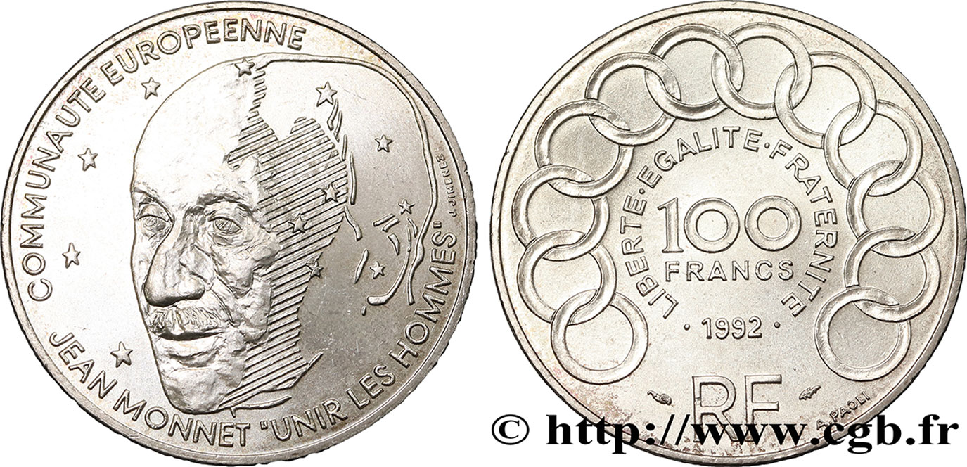 100 francs Jean Monnet 1992  F.460/2 SUP 