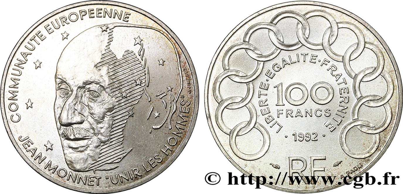 100 francs Jean Monnet 1992  F.460/2 EBC 