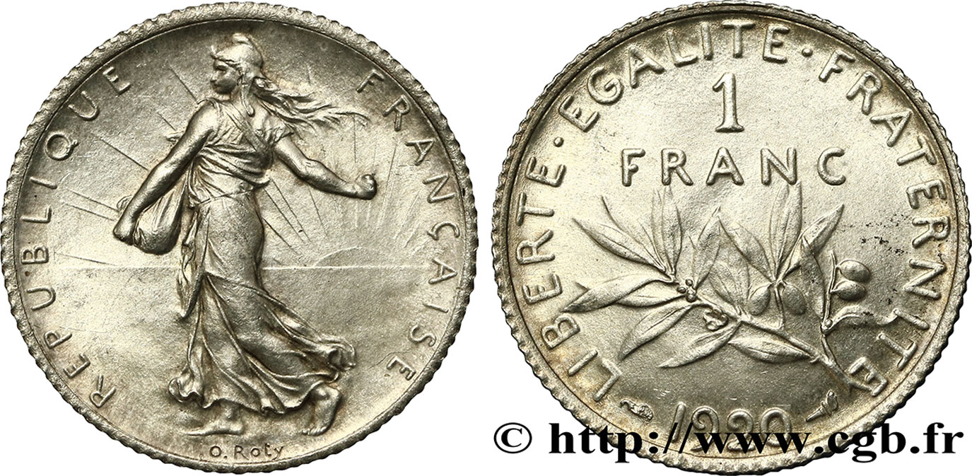 1 franc Semeuse 1920 Paris F.217/26 EBC58 