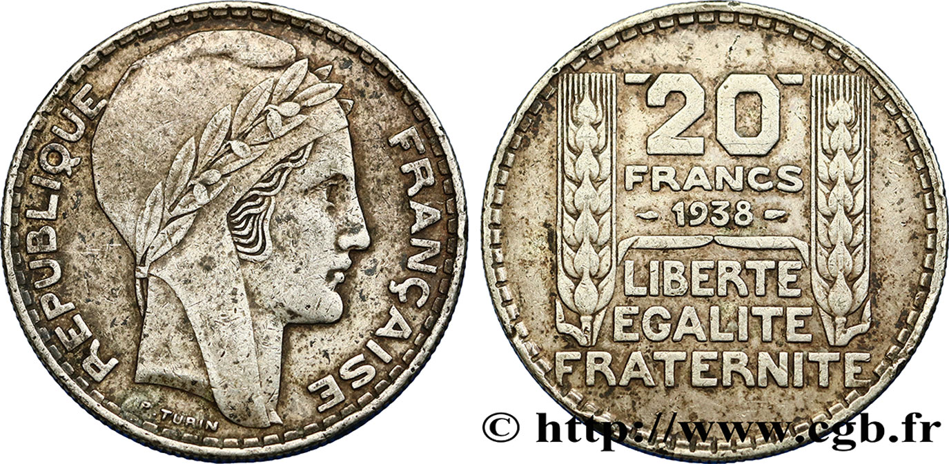 20 francs Turin 1938  F.400/9 TTB 