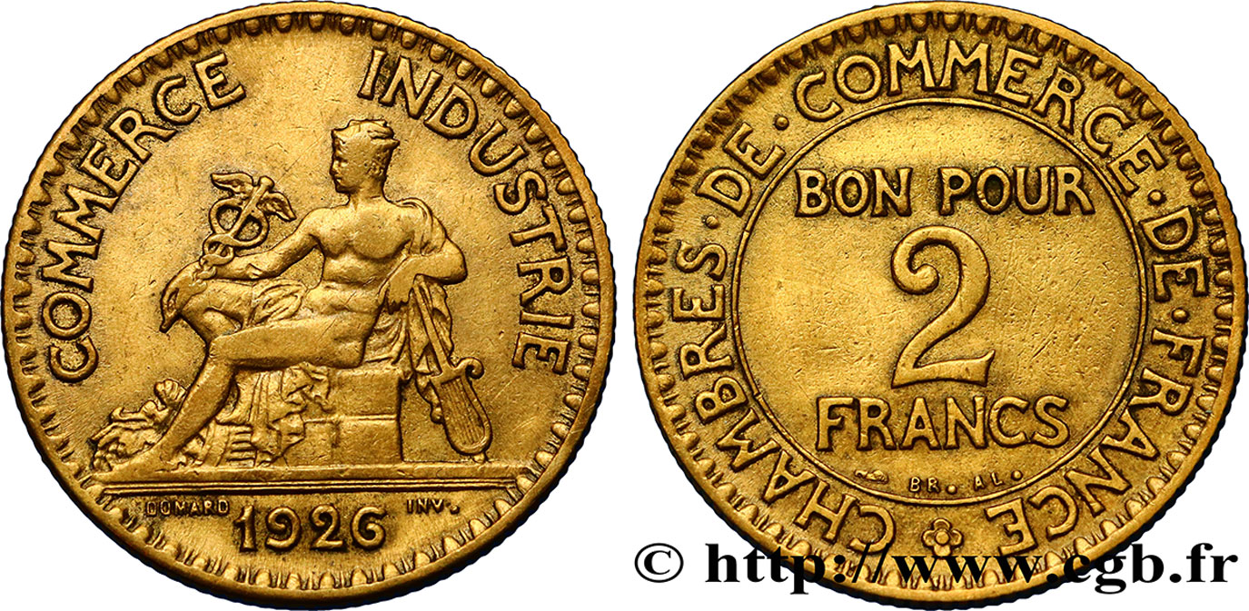 2 francs Chambres de Commerce 1926  F.267/8 BB42 
