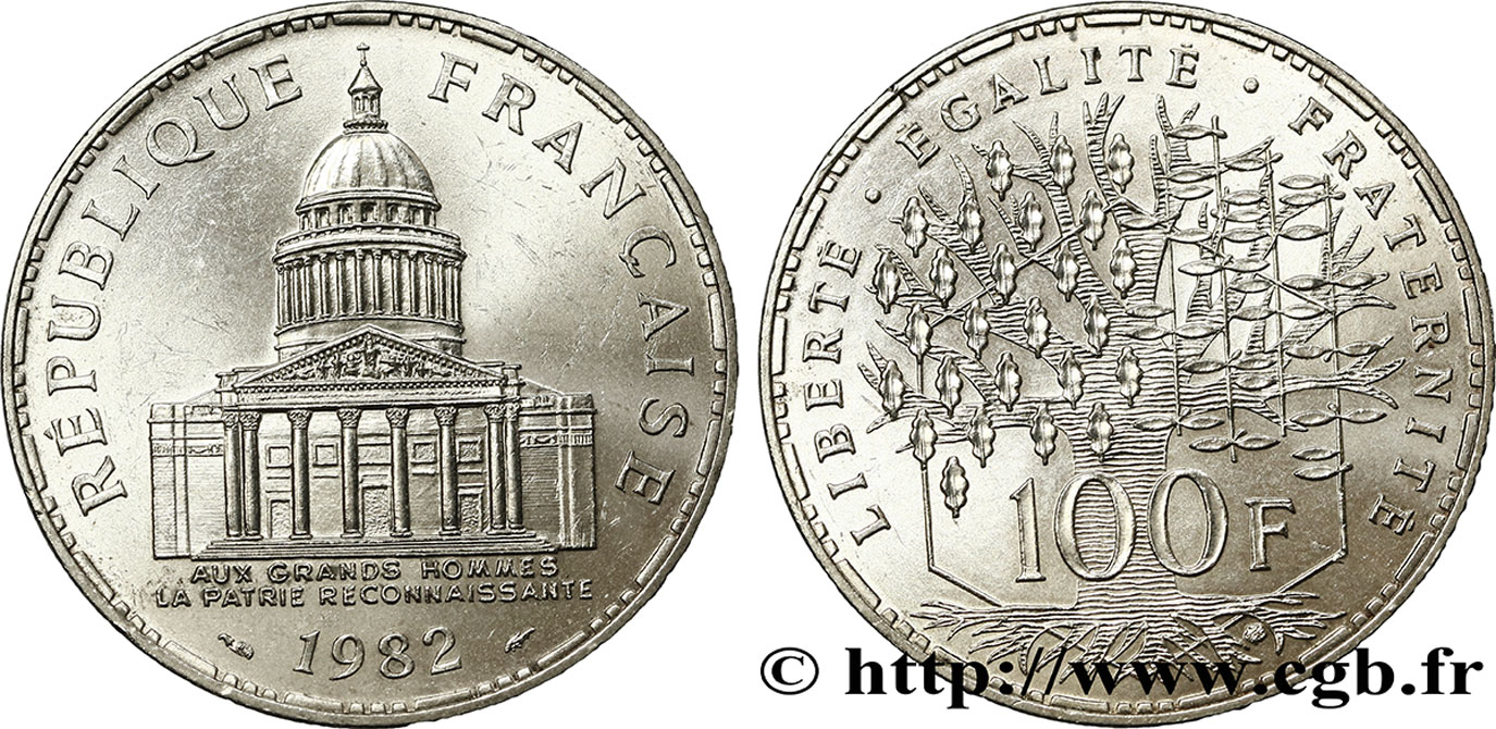 100 francs Panthéon 1982  F.451/2 AU55 