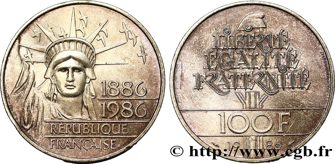 100 francs Liberté (Statue de la) 1986  F.454/2 AU52 