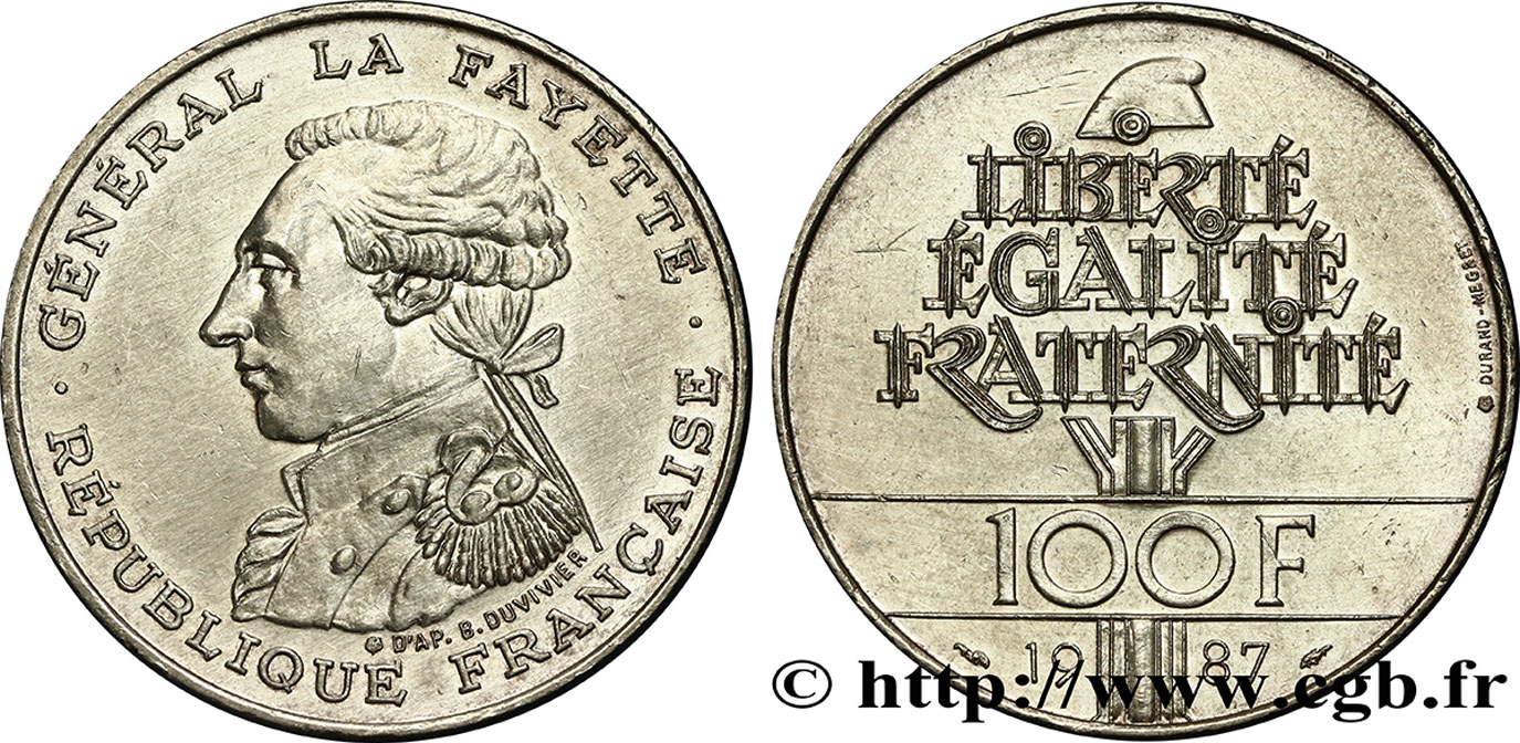 100 francs Égalité - La Fayette 1987  F.455/2 MBC45 