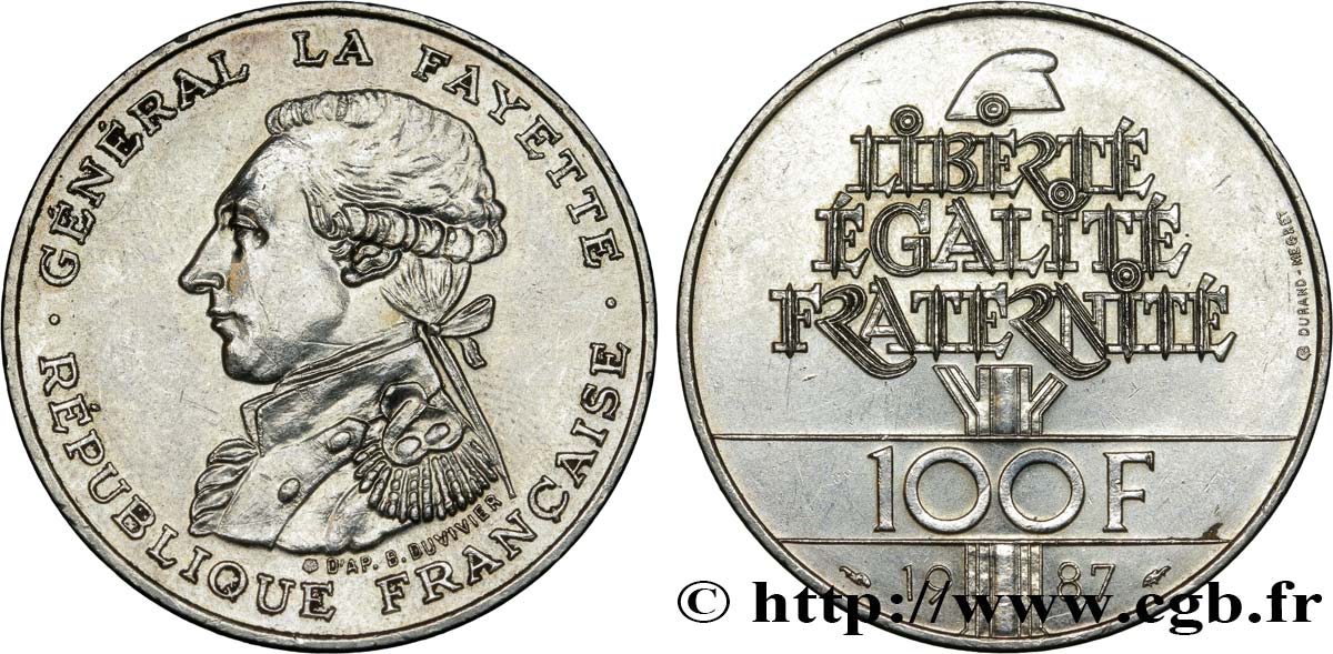 100 francs Égalité - La Fayette 1987  F.455/2 SUP 