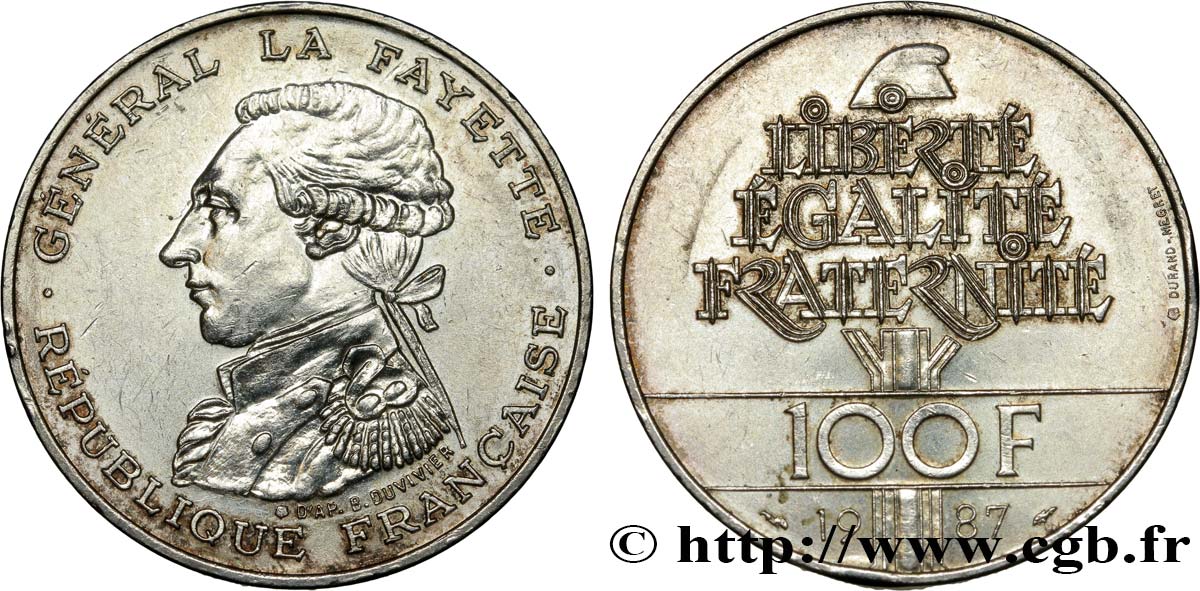 100 francs Égalité - La Fayette 1987  F.455/2 EBC 