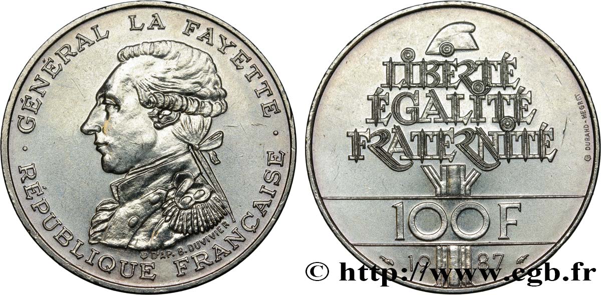 100 francs Égalité - La Fayette 1987  F.455/2 SUP 