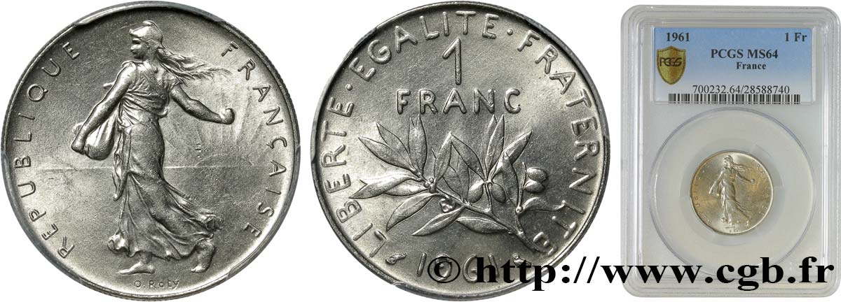 1 franc Semeuse, nickel 1961 Paris F.226/6 SPL64 PCGS