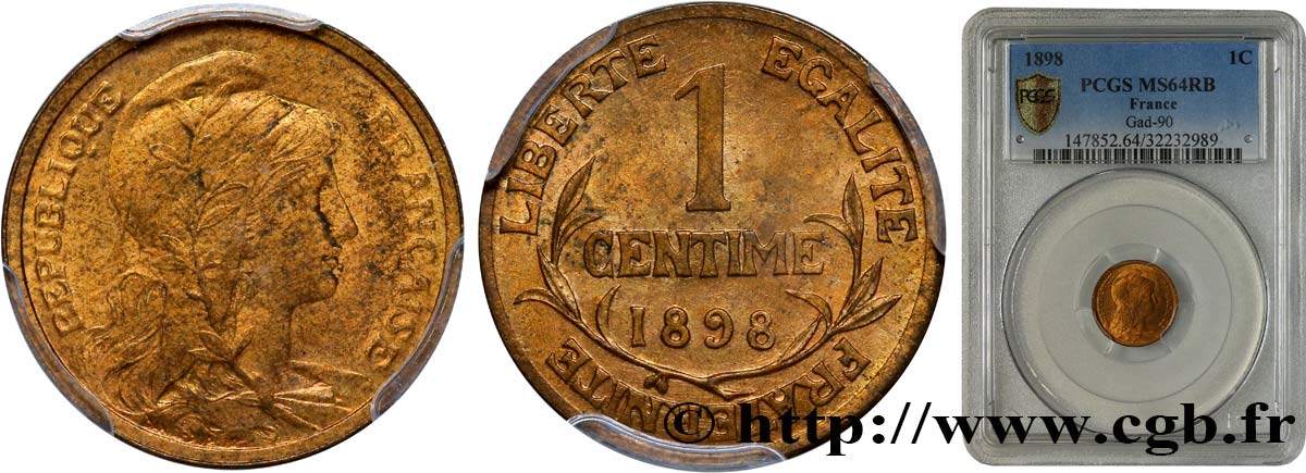 1 centime Daniel-Dupuis 1898 Paris F.105/1 SC64 PCGS