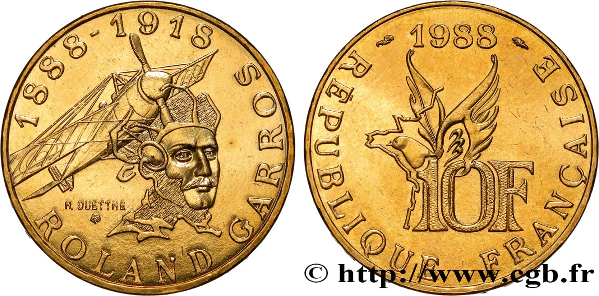 10 francs Roland Garros 1988  F.372/2 SUP62 