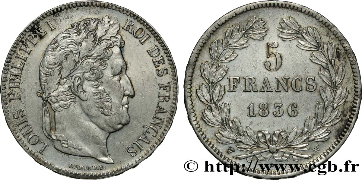 5 francs IIe type Domard 1836 Lille F.324/60 TTB52 