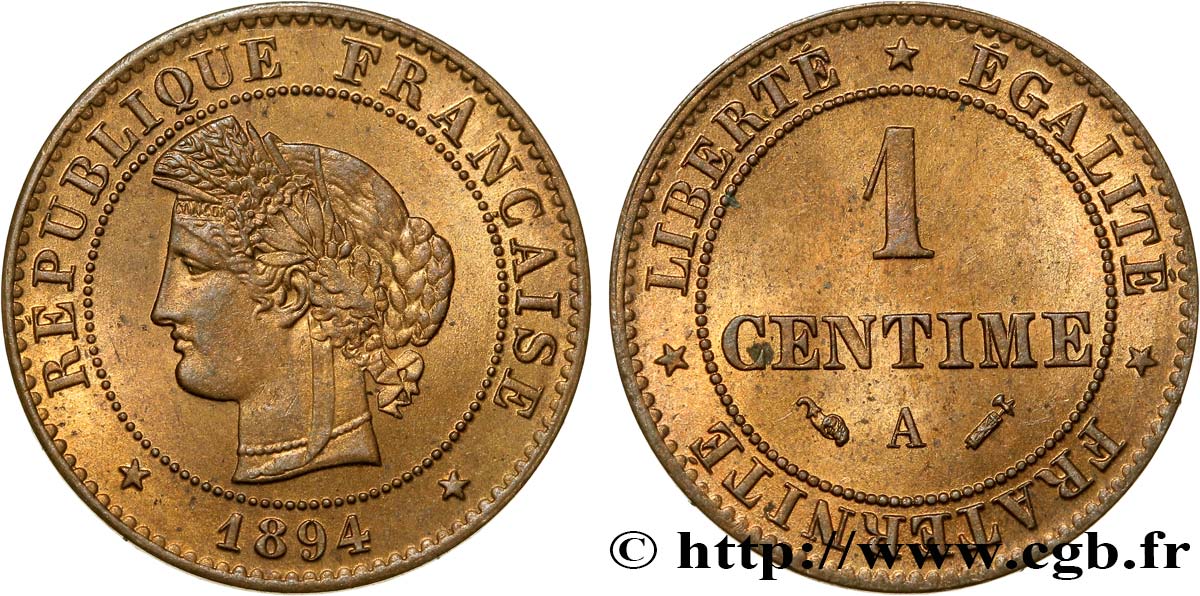 1 centime Cérès 1894 Paris F.104/21 SUP60 
