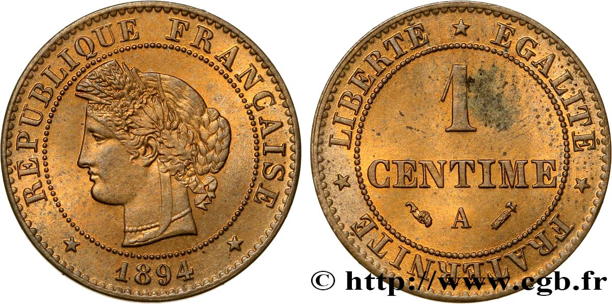 1 centime Cérès 1894 Paris F.104/21 SUP58 
