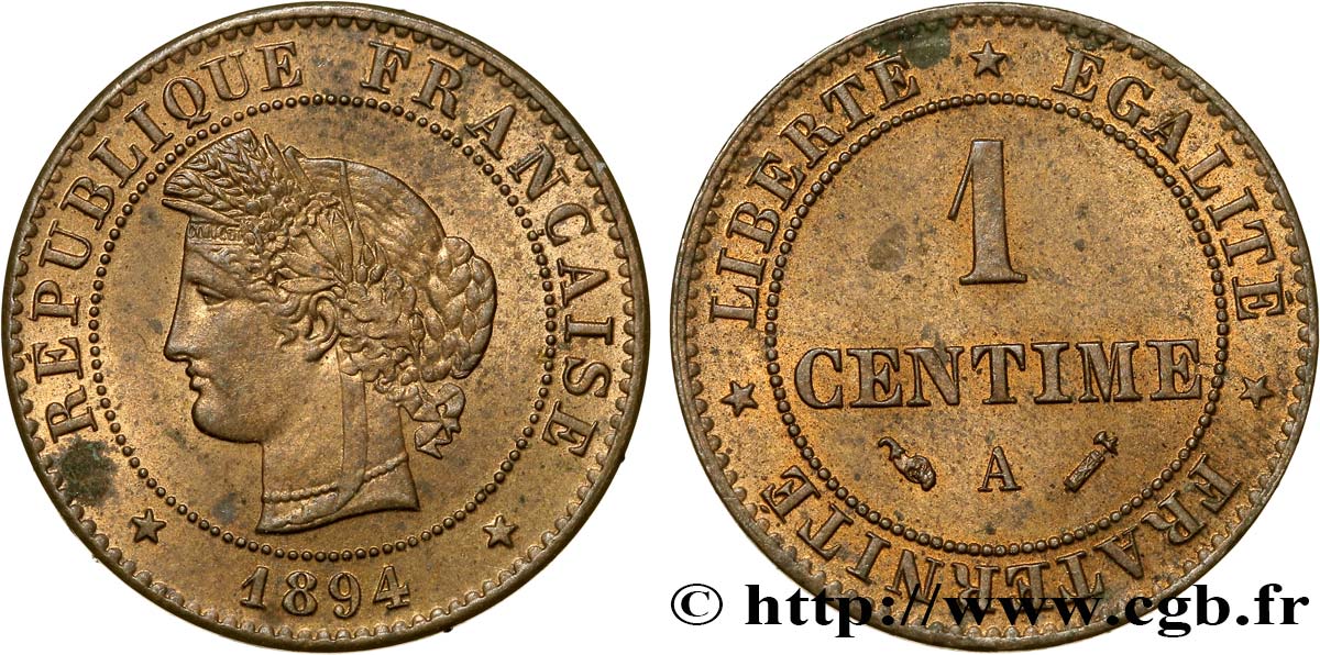 1 centime Cérès 1894 Paris F.104/21 SUP58 