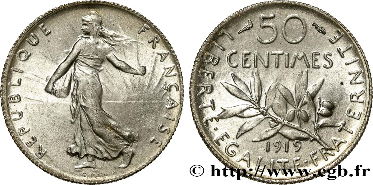 50 centimes Semeuse 1919 Paris F.190/26 SPL63 