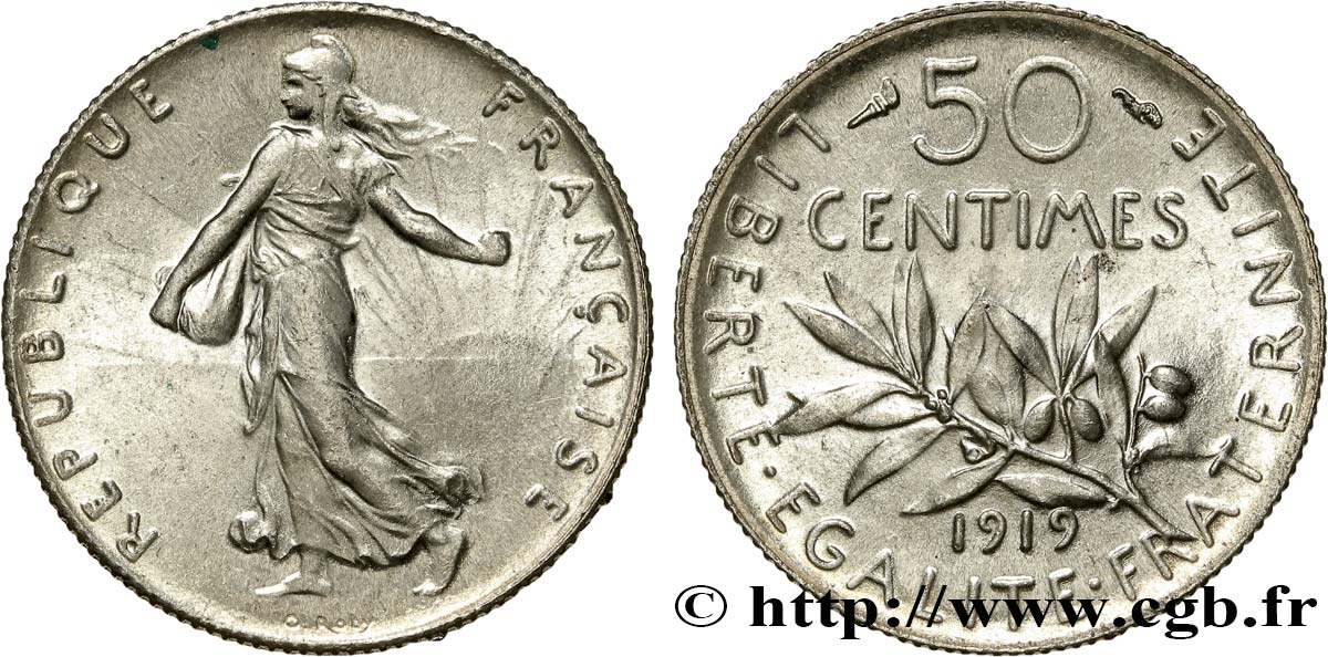 50 centimes Semeuse 1919 Paris F.190/26 SPL63 