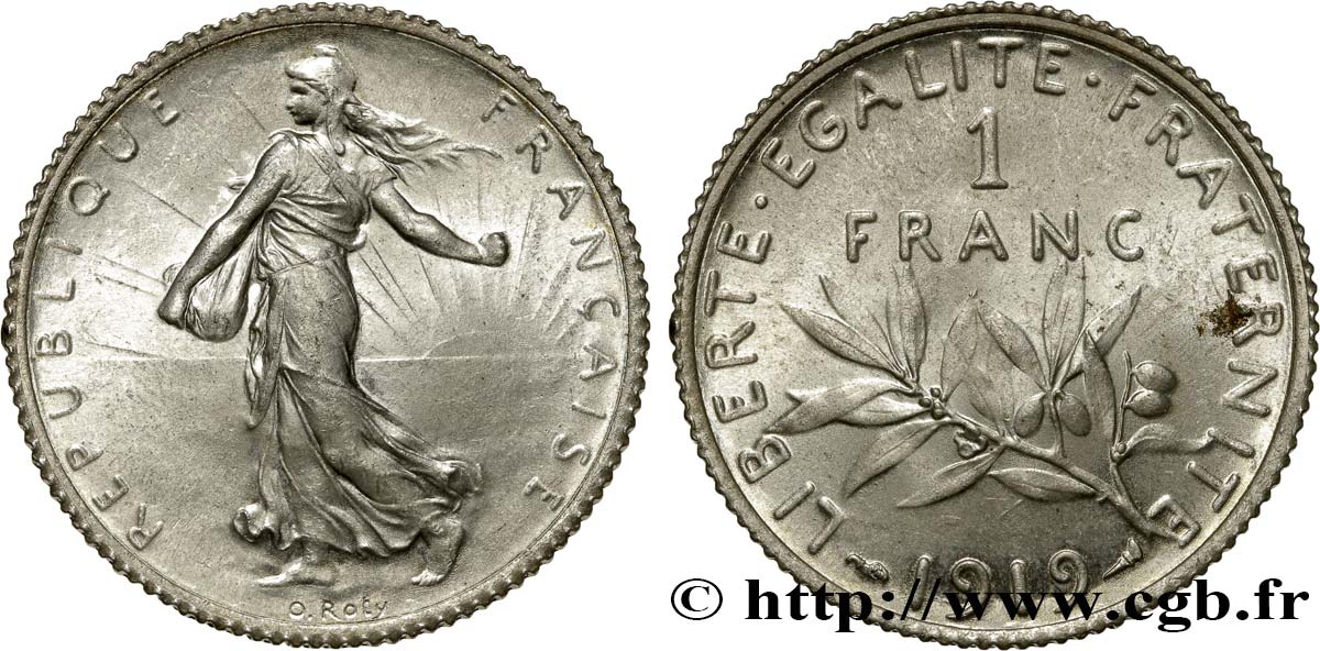 1 franc Semeuse 1919 Paris F.217/25 SPL63 