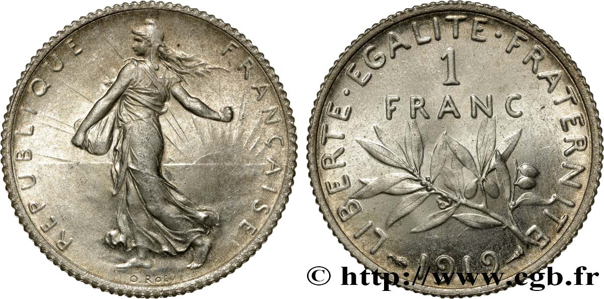 1 franc Semeuse 1919 Paris F.217/25 SPL63 